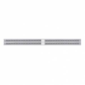 UNITED PACIFIC - 37111 - PLACA SUPERIOR CROMADA PARA GUARDABARROS CON CUATRO BARRAS DE LUCES DE 14 LED DE 24" - LED ROJO/LENTE TRANSPARENTE (CADA UNO)