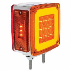UNITED PACIFIC - 37125 - GLOLIGHT DE DOBLE CARA DE 53 LED CON DOBLE ESPÁRRAGO CON MARCADOR LATERAL (SEÑAL DE GIRO) PASAJERO - LED ÁMBAR Y ROJO/LENTE ÁMBAR Y ROJA
