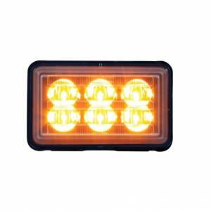 UNITED PACIFIC - 37158B - 6 LUCES DE ADVERTENCIA LED RECTANGULARES DE ALTA POTENCIA CON SOPORTE - LED ÁMBAR (A GRANEL)