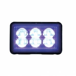 UNITED PACIFIC - 37159B - 6 LUCES DE ADVERTENCIA LED RECTANGULARES DE ALTA POTENCIA CON SOPORTE - LED AZUL (A GRANEL)