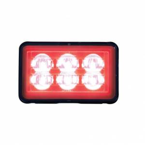UNITED PACIFIC - 37160B - 6 LUCES DE ADVERTENCIA LED RECTANGULARES DE ALTA POTENCIA CON SOPORTE - LED ROJO (A GRANEL)