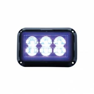UNITED PACIFIC - 37163B - 6 LUZ DE ADVERTENCIA RECTANGULAR LED DE ALTA POTENCIA - LED AZUL (A GRANEL)