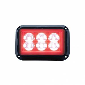 UNITED PACIFIC - 37164B - 6 LUZ DE ADVERTENCIA RECTANGULAR LED DE ALTA POTENCIA - LED ROJO (A GRANEL)