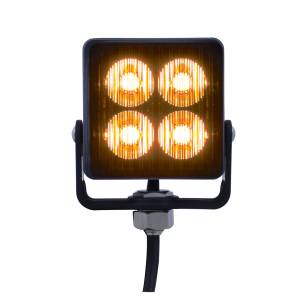 UNITED PACIFIC - 37186B - LUZ DE ADVERTENCIA CUADRADA DE 4 LED DE ALTA POTENCIA - LED ÁMBAR (A GRANEL)