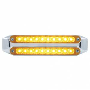 UNITED PACIFIC - 37196 - BARRAS DE LUCES DE SEÑAL DE GIRO DOBLES DE 10 LED DE 6-1/2" - LED ÁMBAR/LENTE ÁMBAR