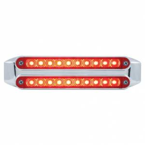 UNITED PACIFIC - 37197 - BARRAS DE LUCES DOBLES DE 10 LED DE 6-1/2" (PARADA, GIRO Y TRASERA) - LED ROJO/LENTE ROJA