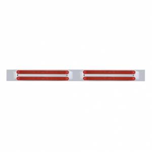 UNITED PACIFIC - 37207 - PLACA SUPERIOR CROMADA PARA GUARDABARROS CON CUATRO BARRAS DE LUCES DE 10 LED DE 9" - LED ROJO/LENTE ROJA (CADA UNO)