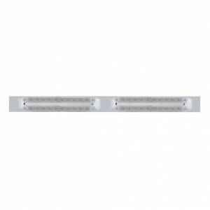UNITED PACIFIC - 37208 - PLACA DE GUARDABARROS SUPERIOR CROMADA CON CUATRO BARRAS DE LUCES DE 10 LED DE 9" - LED ÁMBAR/LENTE TRANSPARENTE (CADA UNO)