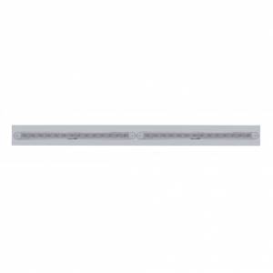 UNITED PACIFIC - 37218 - PLACA DE GUARDABARROS SUPERIOR CROMADA CON DOS BARRAS DE LUCES DE 14 LED DE 12" - LED ROJO/LENTE TRANSPARENTE (CADA UNO)