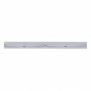 UNITED PACIFIC - 37219 - PLACA DE GUARDABARROS SUPERIOR CROMADA CON DOS BARRAS DE LUCES DE 14 LED DE 12" - LED ROJO/LEENTE CROMADA (CADA UNO)