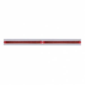 UNITED PACIFIC - 37220 - PLACA DE GUARDABARROS SUPERIOR CROMADA CON DOS BARRAS DE LUCES REFLECTORAS DE 19 LED DE 12" - LED ROJO/LENTE ROJA (CADA UNO)