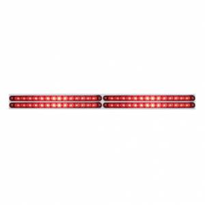 UNITED PACIFIC - UNITED PACIFIC - 37222 - PLACA SUPERIOR CROMADA PARA GUARDABARROS CON CUATRO BARRAS DE LUCES DE 14 LED DE 12" - LED ROJO/LENTE ROJA (CADA UNO) - Image 2