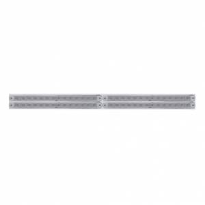 UNITED PACIFIC - 37223 - PLACA SUPERIOR CROMADA PARA GUARDABARROS CON CUATRO BARRAS DE LUCES DE 14 LED DE 12" - LED ROJO/LENTE TRANSPARENTE (CADA UNO)