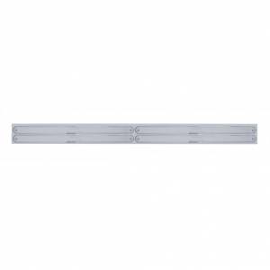 UNITED PACIFIC - 37224 - PLACA DE GUARDABARROS SUPERIOR CROMADA CON CUATRO BARRAS DE LUCES DE 14 LED DE 12" - LED ROJO/LEENTE CROMADA (CADA UNO)