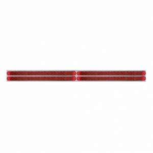 UNITED PACIFIC - 37225 - PLACA DE GUARDABARROS SUPERIOR CROMADA CON CUATRO BARRAS DE LUCES REFLECTORAS DE 19 LED DE 12" - LED ROJO/LEENTE ROJA (CADA UNO)