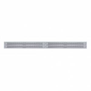 UNITED PACIFIC - 37226 - PLACA DE GUARDABARROS SUPERIOR CROMADA CON CUATRO BARRAS DE LUCES REFLECTORAS DE 19 LED DE 12" - LED ROJO/LENTE TRANSPARENTE (CADA UNO)
