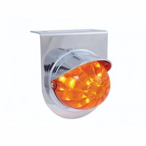 UNITED PACIFIC - 37248 - SOPORTE DE LUZ INOXIDABLE CON VISERA Y LUZ DE SANDÍA DE DOBLE FUNCIÓN DE 17 LED - LED ÁMBAR/LENTE ÁMBAR OSCURO