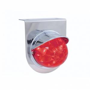 UNITED PACIFIC - 37253 - SOPORTE DE LUZ INOXIDABLE CON LUZ DE SANDÍA DE 17 LED Y VISERA - LED ROJO/LENTE ROJA