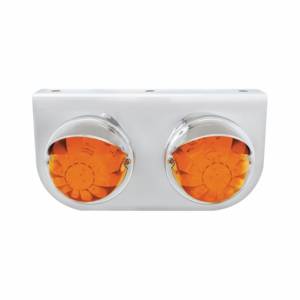 UNITED PACIFIC - 37256 - SOPORTE DE LUZ SS CON 2X 17 LED LUCES Y VISORES DE SANDÍA DE DOBLE FUNCIÓN - LED ÁMBAR Y LENTES