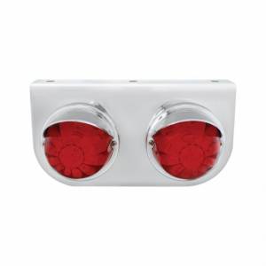 UNITED PACIFIC - 37258 - SOPORTE DE LUZ DE ACERO INOXIDABLE CON 2X 17 LUCES Y VISORES DE SANDÍA DE DOBLE FUNCIÓN LED - LED ROJO / LENTE ROJA