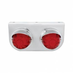UNITED PACIFIC - 37262 - SOPORTE DE LUZ INOXIDABLE CON 2X 17 LUCES Y VISORES DE SANDÍA LED - LED ROJO/LENTE ROJA