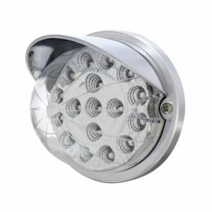 UNITED PACIFIC - 37281 - KIT DE MONTAJE EMPOTRADO CON REFLECTOR TRANSPARENTE SANDÍA DE DOBLE FUNCIÓN DE 17 LED CON VISERA - LED ROJO/LEENTE TRANSPARENTE