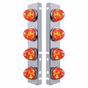 UNITED PACIFIC - 37291 - SOPORTE DEL FILTRO DE AIRE FRONTAL DE ACERO INOXIDABLE CON 8X 17 LUCES LED DE SANDÍA Y BISELES DE ACERO INOXIDABLE PARA LENTES LED PETERBILT-AMBER/ÁMBAR OSCURO