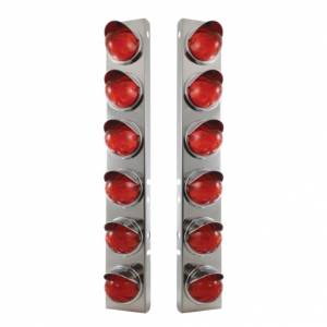 UNITED PACIFIC - 37294 - SOPORTE DEL FILTRO DE AIRE FRONTAL DE ACERO INOXIDABLE CON 12X 17 LUCES LED DE SANDÍA Y VISORES PARA LENTES LED PETERBILT-AMBER/ÁMBAR OSCURO