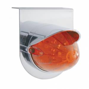 UNITED PACIFIC - 37302 - SOPORTE DE LUZ INOXIDABLE CON LUZ Y VISERA GRAKON 1000 ESTILO BALA DE 19 LED - LED ÁMBAR/LENTE ÁMBAR OSCURO