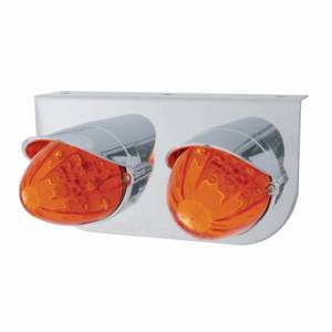 UNITED PACIFIC - 37304 - SOPORTE DE LUZ INOXIDABLE CON 2 LUCES Y VISORES DE SANDÍA DE 19 LED - LED ÁMBAR/LENTE ÁMBAR OSCURO