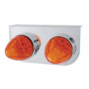 UNITED PACIFIC - 37305 - SOPORTE DE LUZ DE ACERO INOXIDABLE CON 2 LUCES DE 19 LED ESTILO BALA GRAKON 1000 - LED ÁMBAR/LENTE ÁMBAR OSCURO