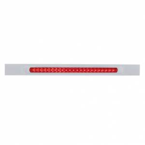 UNITED PACIFIC - UNITED PACIFIC - 37319 - PLACA DE GUARDABARROS SUPERIOR CROMADA CON BARRA DE LUCES LED DE 23 SMD Y BISEL - LED ROJO/LEENTE ROJA (CADA UNO) - Image 1