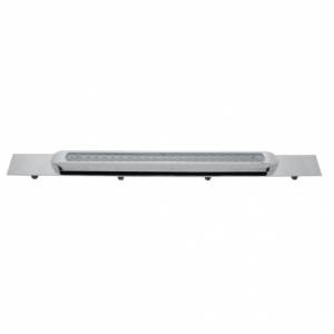 UNITED PACIFIC - 37321 - PLACA DE GUARDABARROS SUPERIOR CROMADA CON BISEL Y BARRA DE LUZ LED DE 23 SMD - LED ROJO/LEENTE TRANSPARENTE (CADA UNO)