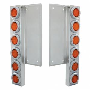 UNITED PACIFIC - 37322 - SOPORTE DEL FILTRO DE AIRE DELANTERO FL SS CON LUCES Y BISELES DE 12X 9 LED DE 2" - LED ÁMBAR Y LENTES