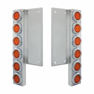 UNITED PACIFIC - UNITED PACIFIC - 37322 - SOPORTE DEL FILTRO DE AIRE DELANTERO FL SS CON LUCES Y BISELES DE 12X 9 LED DE 2" - LED ÁMBAR Y LENTES - Image 2