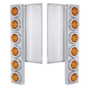 UNITED PACIFIC - 37323 - SOPORTE DEL FILTRO DE AIRE DELANTERO FL SS CON 12X 9 LED LUCES Y BISELES DE COLMENA DE 2" - LED ÁMBAR Y LENTES