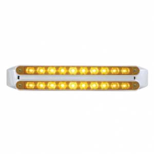 UNITED PACIFIC - 37324 - BARRAS DE LUCES DE SEÑAL DE GIRO DOBLES DE 10 LED DE 9" - LED ÁMBAR/LENTE ÁMBAR