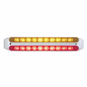 UNITED PACIFIC - 37328 - BARRAS DE LUCES DOBLES DE 10 LED DE 9" - LED ÁMBAR Y ROJO / LENTE ÁMBAR Y ROJA