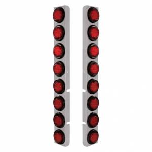 UNITED PACIFIC - 37331 - SOPORTE DEL FILTRO DE AIRE TRASERO SS CON 16X 9 LUCES LED DE 2" PARA LED Y LENTES PETERBILT-ROJO