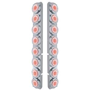 UNITED PACIFIC - 37332 - SOPORTE DEL FILTRO DE AIRE TRASERO DE ACERO INOXIDABLE CON LUCES Y BISELES DE 16X 9 LED DE 2" PARA LED ROJO/LENTE TRANSPARENTE PETERBILT