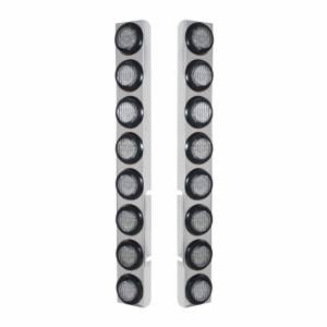 UNITED PACIFIC - 37333 - SOPORTE DEL FILTRO DE AIRE TRASERO SS CON 16X 9 LUCES LED DE 2" PARA PETERBILT-LED ROJO/LENTE TRANSPARENTE