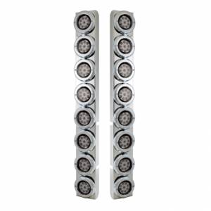 UNITED PACIFIC - 37336 - SOPORTE DEL FILTRO DE AIRE TRASERO SS CON LUCES REFLECTORAS DE 16X 9 LED DE 2" Y BISELES PARA LED ROJO/LENTE TRANSPARENTE PETERBILT