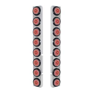 UNITED PACIFIC - 37337 - SOPORTE DEL FILTRO DE AIRE TRASERO SS CON LUCES REFLECTORAS DE 16X 9 LED DE 2" PARA PETERBILT-LED ROJO/LENTE TRANSPARENTE