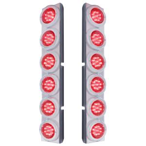 UNITED PACIFIC - 37342 - SOPORTE DEL FILTRO DE AIRE TRASERO CON 12 LUCES LED PLANAS Y BISEL PARA PETERBILT - LED ROJO/LENTE ROJA