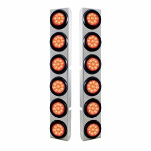 UNITED PACIFIC - 37347 - SOPORTE DEL FILTRO DE AIRE TRASERO SS CON LUCES REFLECTORAS DE 12X 9 LED DE 2" PARA LED Y LENTES PETERBILT-ROJOS