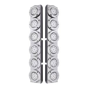 UNITED PACIFIC - 37348 - SOPORTE DEL FILTRO DE AIRE TRASERO SS CON LUCES REFLECTORAS DE 12X 9 LED DE 2" Y BISELES PARA LED ROJO/LENTE TRANSPARENTE PETERBILT