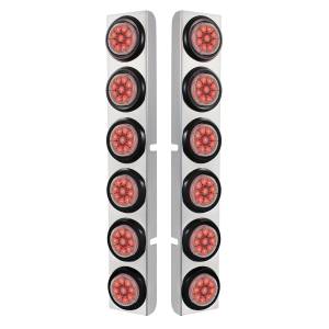 UNITED PACIFIC - 37349 - SOPORTE DEL FILTRO DE AIRE TRASERO SS CON LUCES REFLECTORAS DE 12X 9 LED DE 2" PARA PETERBILT-LED ROJO/LENTE TRANSPARENTE