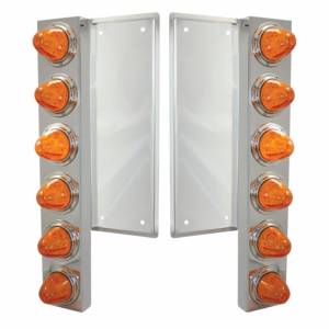 UNITED PACIFIC - 37355 - SOPORTE DEL FILTRO DE AIRE DELANTERO FL SS CON 12X 11 LUCES Y BISELES LED DE SANDÍA - LED ÁMBAR Y LENTES