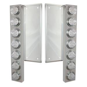 UNITED PACIFIC - 37357 - SOPORTE DEL FILTRO DE AIRE DELANTERO FL SS CON 12X 11 LUCES Y BISELES LED DE SANDÍA - LED ÁMBAR/LEENTE TRANSPARENTE