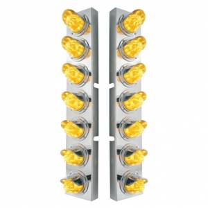 UNITED PACIFIC - 37366 - SOPORTE DE FILTRO DE AIRE DELANTERO SS CON LUZ LED ÁMBAR DE 14X 11 Y BISEL DE VISERA PARA CAMIONES KW-LENTE ÁMBAR